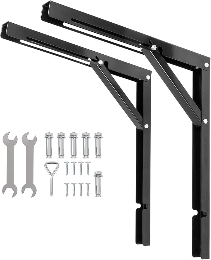 8 千克)可折叠搁板支架三角钢浮动墙壁安装工作台支架,节省空间